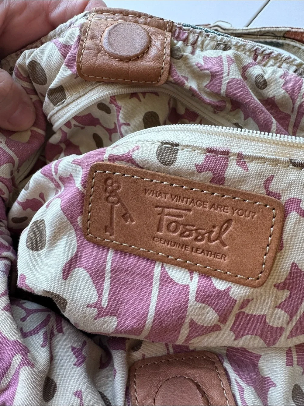 Fossil Floral Canvas Shoulder Bag
